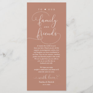 Dîner mariage, Carte de remerciements Cadre