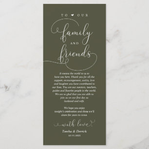 Dîner mariage, Carte de remerciements Cadre