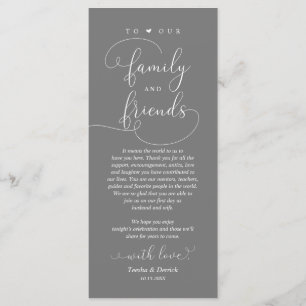 Dîner mariage, Carte de remerciements Cadre