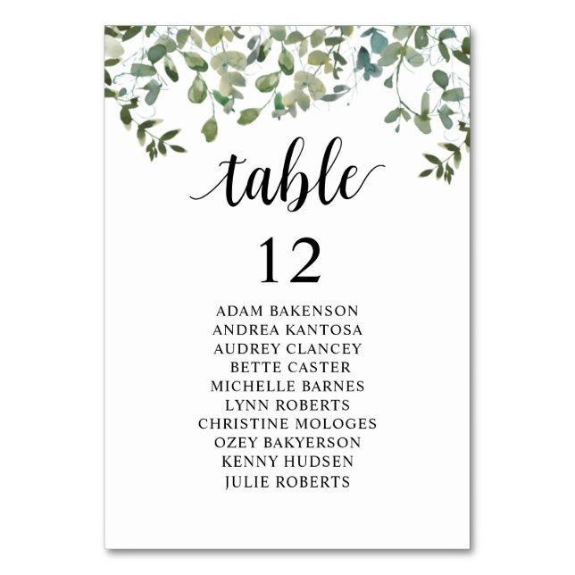 Dîner mariage, Carte De Sièges, Verdure (Par défaut)