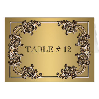 Dîner mariage en laiton or orné numéro de table