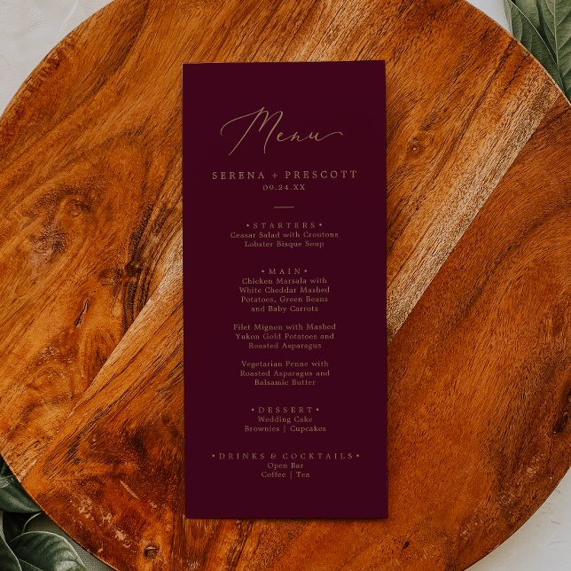 Dîner Mariage Gold et Bourgogne à la carte (Créateur téléchargé)