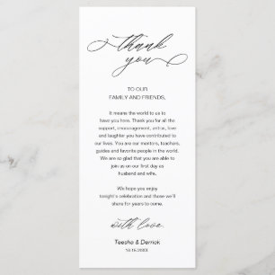 Dîner mariage Lieu Cadre Carte de remerciements