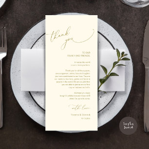 Dîner Mariage moderne Cadre Carte de remerciements