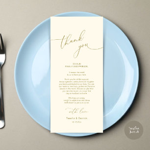 Dîner Mariage moderne Cadre Carte de remerciements
