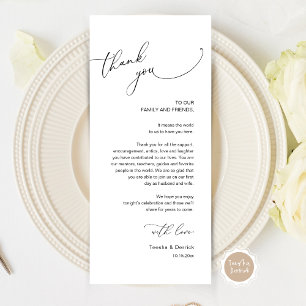 Dîner Mariage moderne Cadre Carte de remerciements