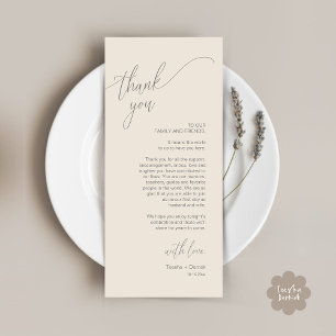 Dîner Mariage moderne Cadre Carte de remerciements