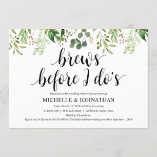 Dîner-Mariage rustique vert Invitations