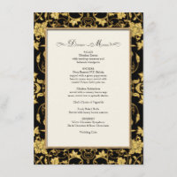 Dîner Menu Floral Damask Parties scintillant Maria