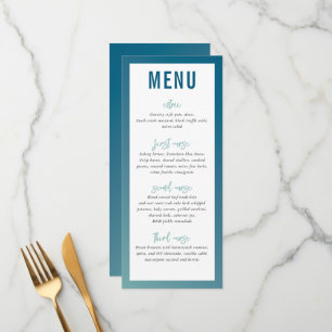 DÎNER MENU moderne étoile bleu ment ombre dégradé