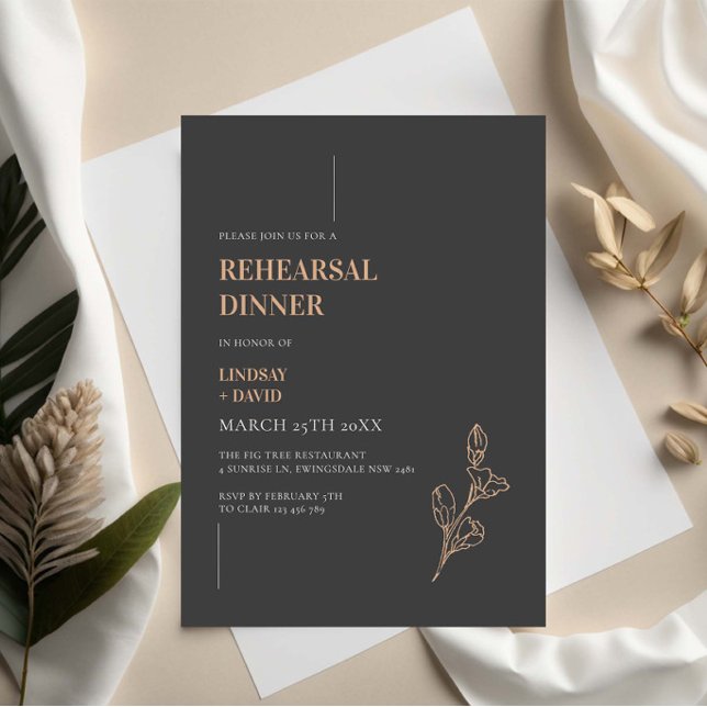 Dîner minimaliste de répétition moderne Invitation (Créateur téléchargé)