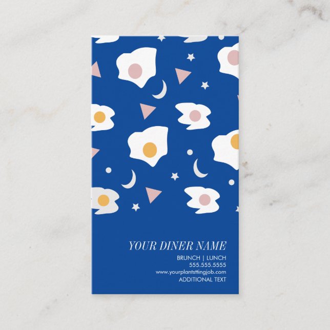 Diner moderne Brunch Carte de visite des oeufs de  (Devant)