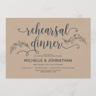 Dîner Rustic Botanical mariage invitations