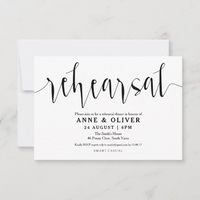 Dîner Rustique Mariage Invitations (Devant)