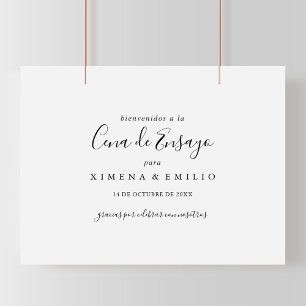 Dîner simple espagnol Affiche de bienvenue