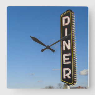 Diner Square Wall Clock