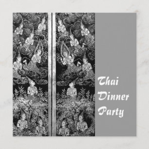 Dîner thaïlandais Invitation soirée argent