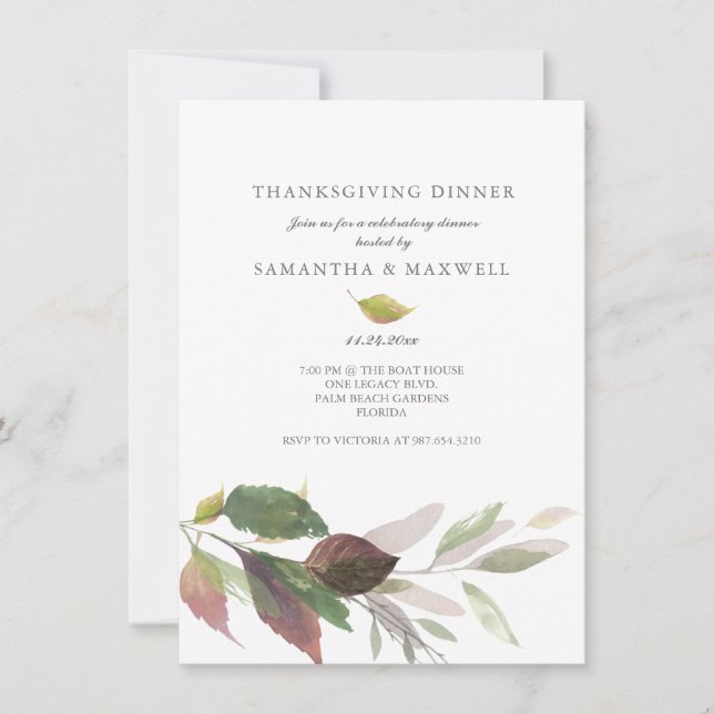 Dîner Thanksgiving personnalisé Invitations Aquare (Devant)