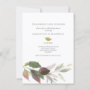 Dîner Thanksgiving personnalisé Invitations Aquare