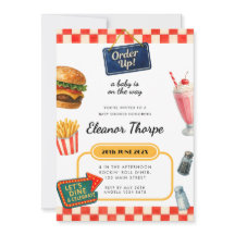 Diner Theme Baby Shower Invitation