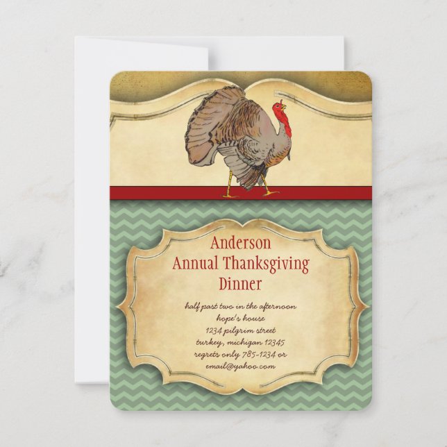 Dîner traditionnel turc Thanksgiving Invitation (Devant)