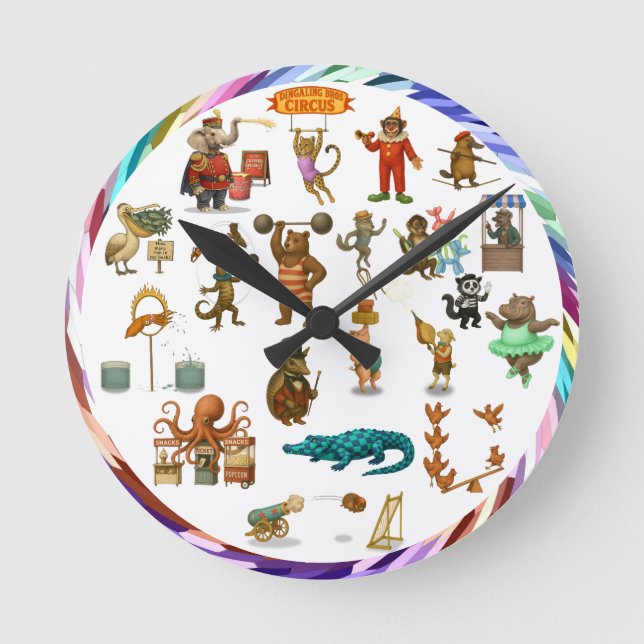 Dingaling Bros Circus acts Round Clock (Front)