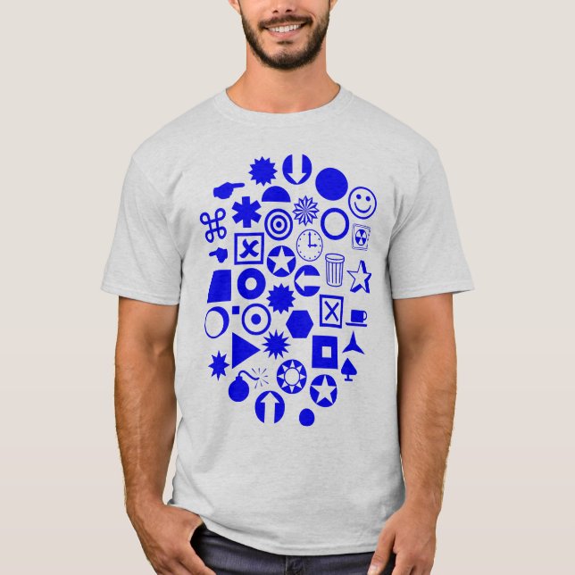 Dingbat Abstract - Blue T-Shirt (Front)