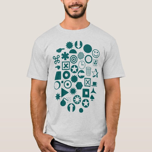 Dingbat Abstract - Moss Green T-Shirt (Front)
