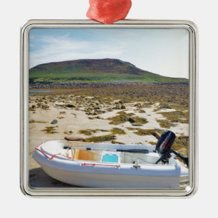 Dinghy On The Beach Metal Ornament