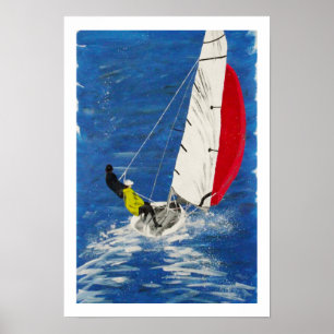 Dinghy Sailing Art Poster