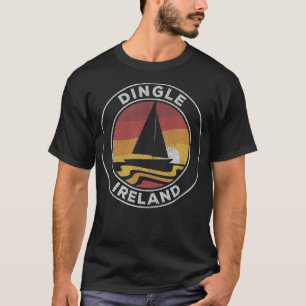 Dingle Ireland Vintage Sailboat 70s Retro Sunset T-Shirt