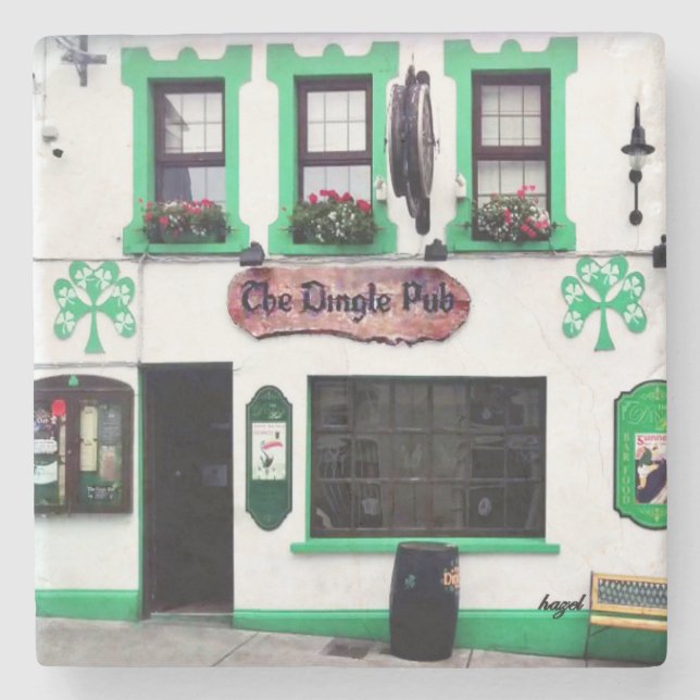 Dingle Pub, Dingle Ireland, Irish Pubs, Irish Pub Stone Coaster (Front)