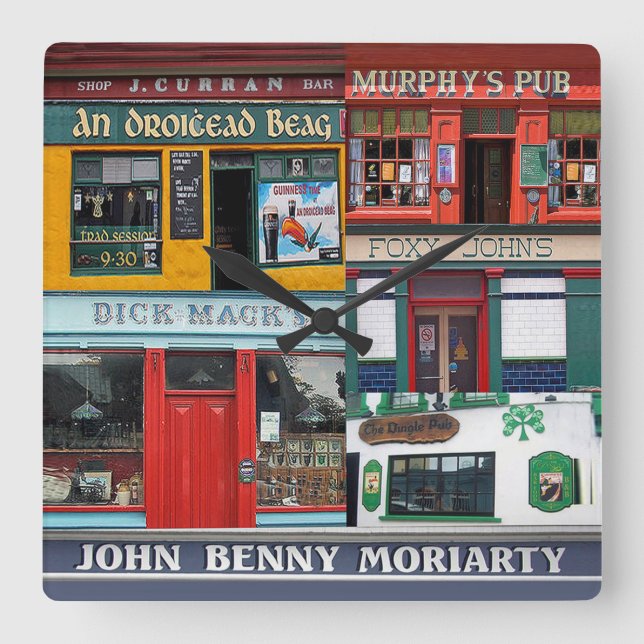 Dingle Pubs Collage, Horloge Irlandaise. Irlande (Recto)