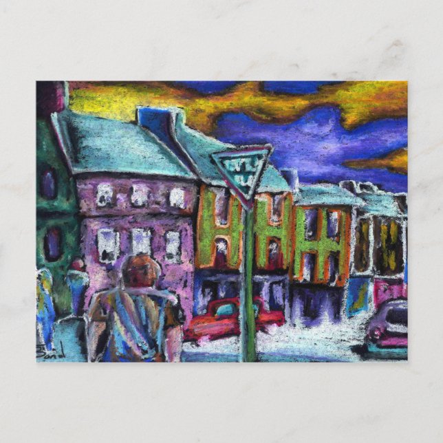 Dingle town at dusk postcard (Front)