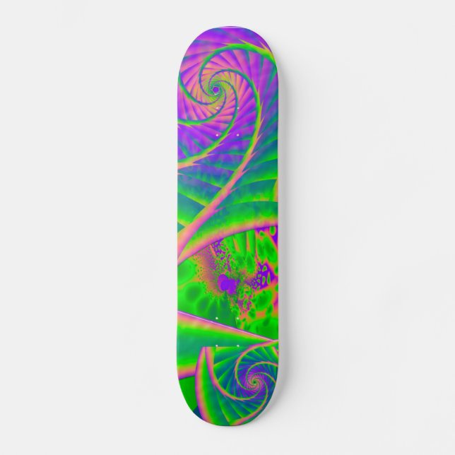 Dingleberries Psychedelic Fused Glass Skateboard (Front)