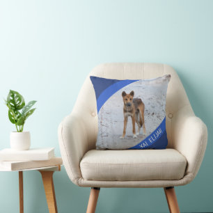 Dingo Australia Wild Dog Custom Blue Boys Throw Pillow
