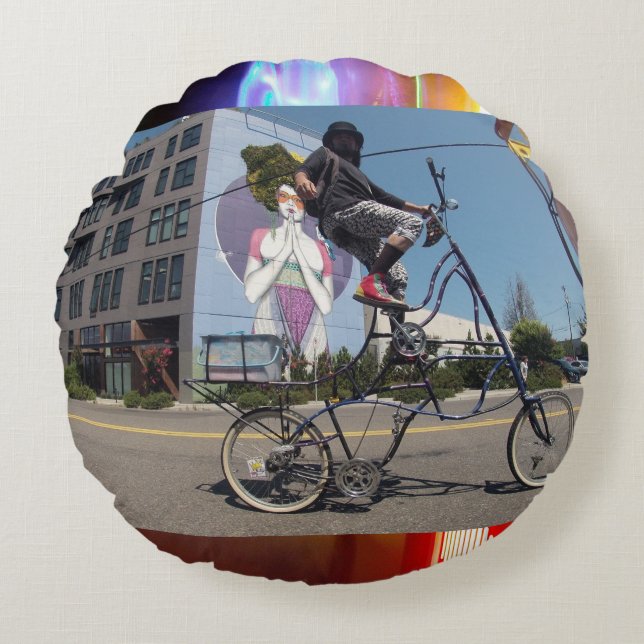 Dingo Dizmal tallbike Portland Round Pillow (Front)