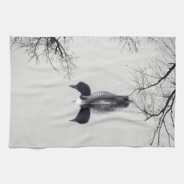 Dingue noir et blanc de serviette de cuisine sur (Horizontal)