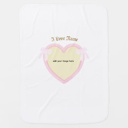 Dingus Bows & Heart Personalized Baby Blanket