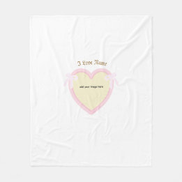 Dingus Bows & Heart Personalized Fleece Blanket