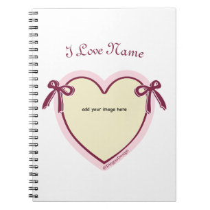 Dingus Bows & Heart Personalized Notebook