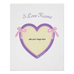Dingus Bows & Heart Personalized  Poster