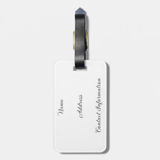 Dingus Bows & Heart Personalized Tote Bag Luggage Tag (Back Vertical)