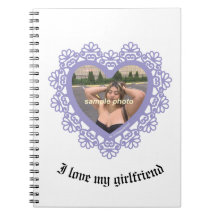 Dingus Heart Lace Frame Spiral Photo Notebook