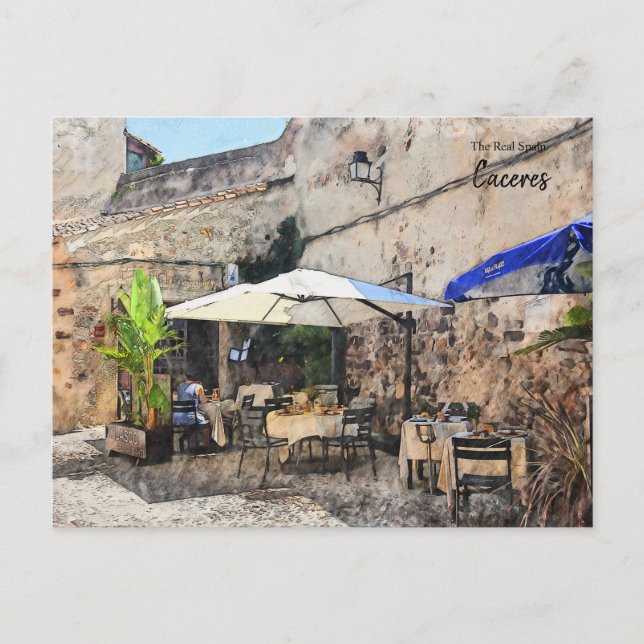 Dining Alone, Caceres Spain Postcard (Front)