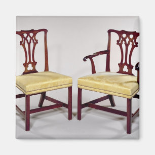 Dining chairs, with interlaced splat backs magnet