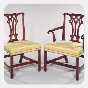 Dining chairs, with interlaced splat backs square sticker