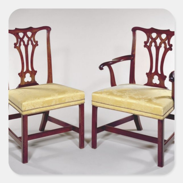 Dining chairs, with interlaced splat backs square sticker (Front)