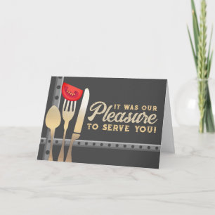 dining eating utensils catering thank you note ... card