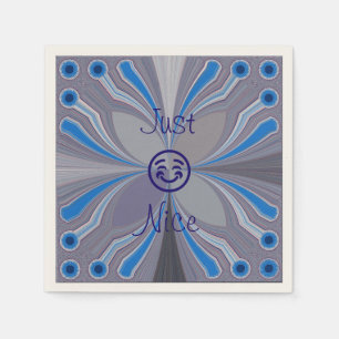 Dining Experience: Ash Grey Blue Cyan Just Nice Napkin
